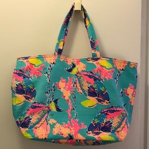 Lilly Pulitzer palm beach tote sandstorm